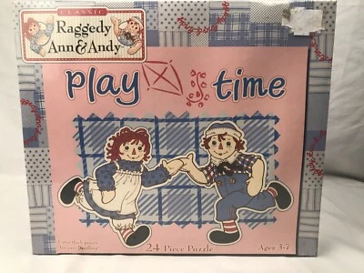 2001 Pressman Raggedy Ann & Andy Playtime 24 PC Thick Puzzle Sealed New - Image 1 of 2