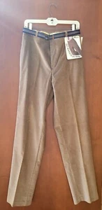 Herren Vintage 80er ~ RPM Fashions ~ Cord Khaki Hose mit Gürtel Größe 31x34,5" Neu mit Etikett - Bild 1 von 8