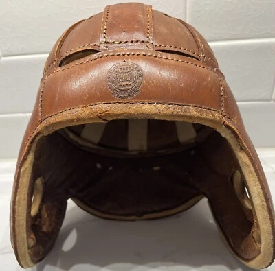 Early 1920's Spalding & Bros. American Leather Football Helmet Antique/Original - Image 1 of 4