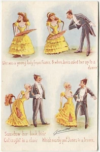 COURTING COULPE, DANCE, WIG, CYNICUS - Comic Postcard - Picture 1 of 2