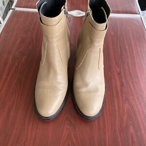 Helmut Lang Vero Cuoio Made In Italy Women's Ankle Zip Boots Size 8.5