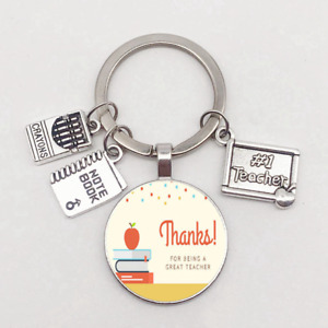Teacher Appreciation Keychain Thank You Gift School #1 Best Teacher Key Ring