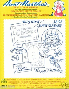 Anniversary Birthday RETIRED Aunt Martha's Transfer - Picture 1 of 1