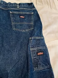 Genuine Dickies Blue Jean Work Shorts Mens Size 40 Denim Cotton Loose New - Picture 1 of 7