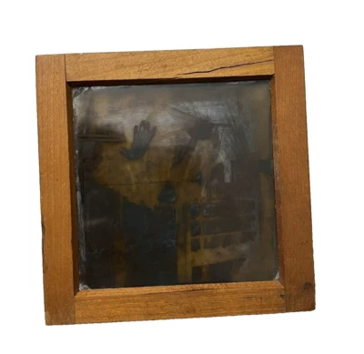 Marco de impresión de madera contacto fotográfico piezas de vidrio exhibición fotografía vintage Foto 1 de 4