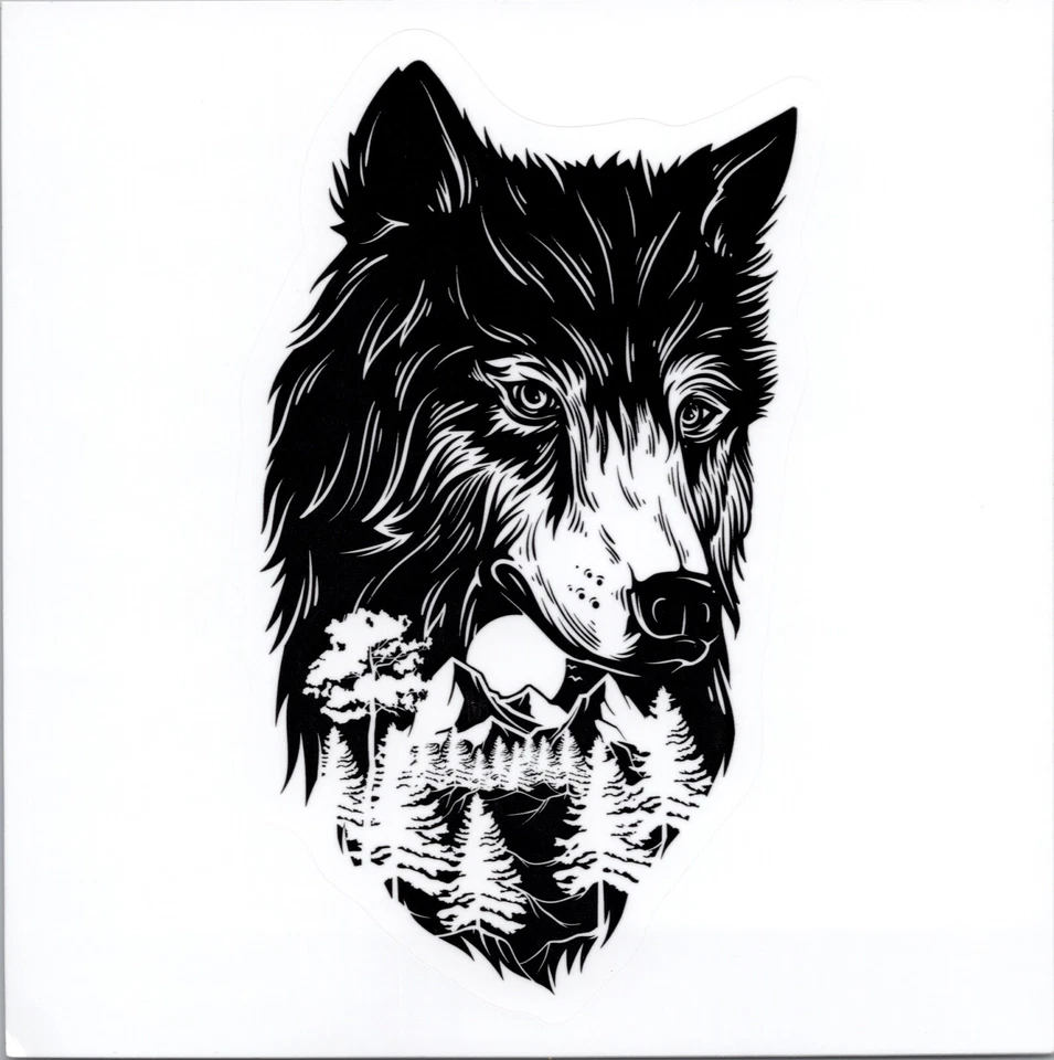 WOLF IN THE WILDERNESS - Pegatina de vinilo - 2,0 pulgadas x 1,50 pulgadas Foto 1 de 1