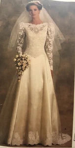 Vintage Vogue  Designer Original 1519 Sewing Pattern 1985 Bridal Dress Size 10 - Picture 1 of 7