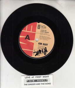 KIM HART Love at first night 7" 45 rpm vinyl record + juke box title strip - Picture 1 of 3
