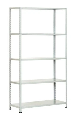 Scaffale metallo in lamiera 5 ripiani con rinforzo Max 80 Kg 100x40x200h cm