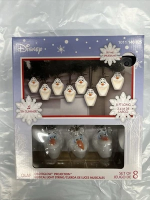 Disney Frozen OLAF Cantando 8 Ct Musical 8 Pies Cuerda de Luz Proyección Emotebrillo Foto 1 de 2