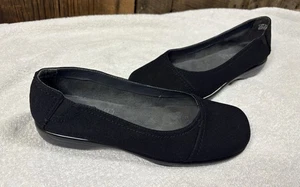 Womens Aerosole Richmond Stitch n Turn Black Ballet Flat Slip-On Loafers Sz 8.5M - Picture 1 of 8