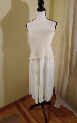 Zara трансформируемый Midi платье сложить над маленький слоновой кости новый с Ярлыками - Изображение 1 из 4