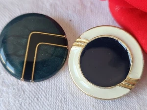 Duo boutons vintage en métal  2,3 cm et 2,4 cm D4B - Picture 1 of 5