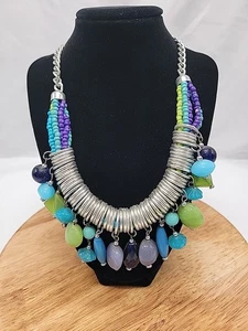 Bunte Stein/Metall Modeschmuck Halskette - Bild 1 von 7