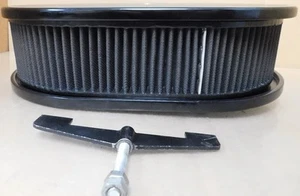 Purificador de aire de aluminio Billet, negro, fresado con bolas, cuello de 5 1/8", base plana, con HDW - Imagen 1 de 3