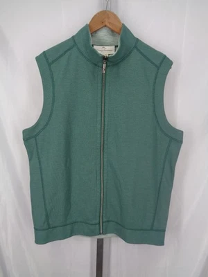 Tommy Bahama Reversible Switch It Up Chaleco Cremallera Completa Talla Mediana Verde Bosque Nuevo Foto 1 de 4