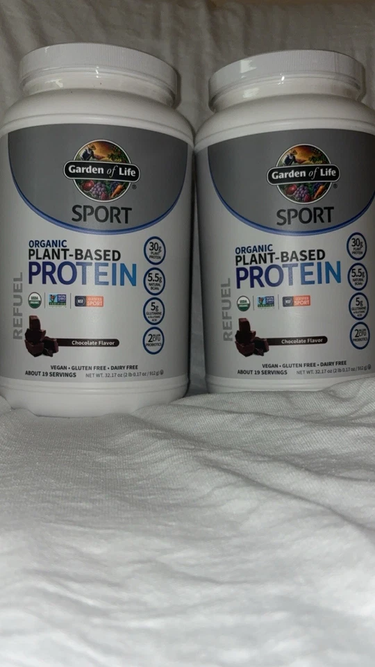 Garden of Life Sport Organic Plant-Based Protein Powder Chocolate 32.17oz NEW - Image 1 of 1