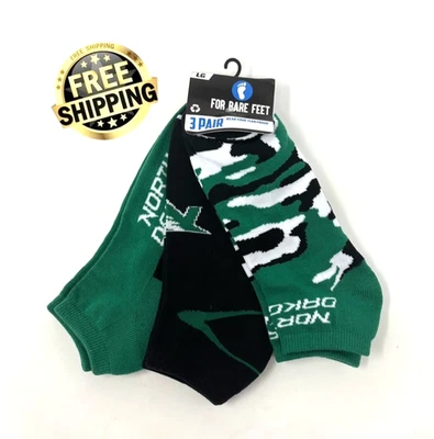 North Dakota Fighting Hawks Hombre’s 3 Pares Calcetines al Tobillo Talla L 10-13 Nuevos con Etiquetas Foto 1 de 2