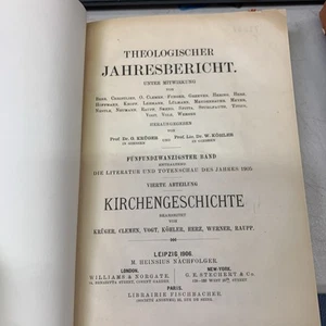 THELOGISCHER JAHRESBERICHT GERMAN EDITION 1906 - Foto 1 di 10