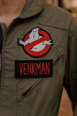 Ghostbusters Venkman Name Tag and 3" No Ghost Logo Patch Embroidered Iron On - Image 1 of 4