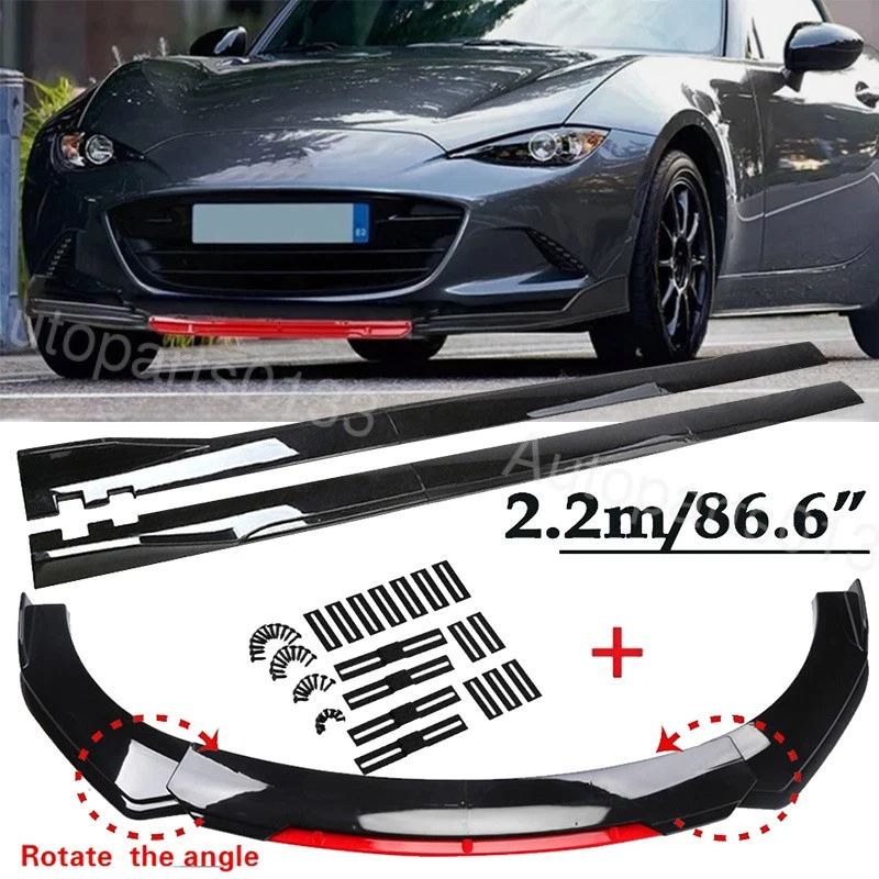 For Mazda 3 5 6 MX-3 MX-5 Front Bumper Lip Spoiler Splitter Body Kit Side Skirts Foto 1 de 4