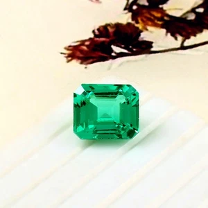 4.25 CT Lab Grown Colombian Hydrothermal Emerald Loose Gemstone emerald Cut - Picture 1 of 5