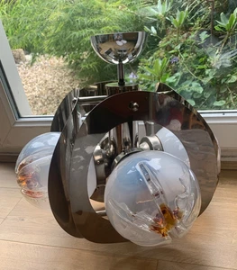 Mazzega Murano Carlo Nason Globe Space Age Ceiling Light Lamp Chandelier MCM - Picture 1 of 24