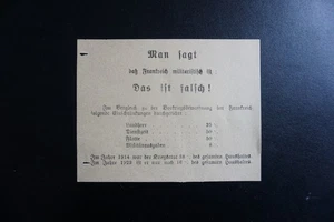 Französische Propaganda Flugblatt 1923 Besetzung  Ruhrgebiet Man sagt : - Bild 1 von 1