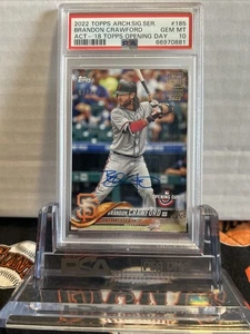 2022 Topps Archives Signature Series Brandon Crawford Auto 03/40 PSA 10  POP 1 - Picture 1 of 3