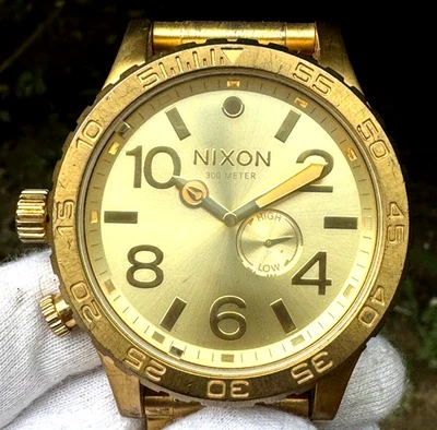 Reloj de cuarzo Nixon 51-30 cronógrafo chapado en oro acero inoxidable 51MM Foto 1 de 4