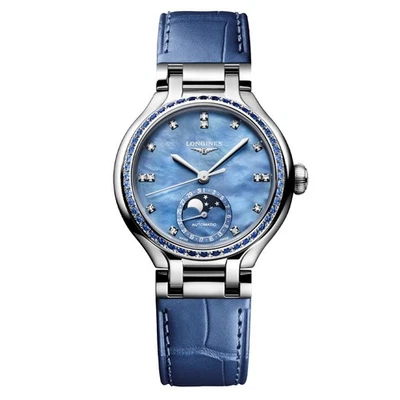 New Longines PrimaLuna Moonohase 34mm Blue MOP Women's Watch L81260972 - Image 1 of 3