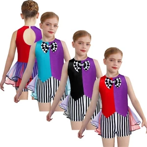 Niños Niñas Vestido Moderno Disfraz Cuadros Body Cuento de Hadas Ropa de Baile Escenario - Imagen 1 de 48