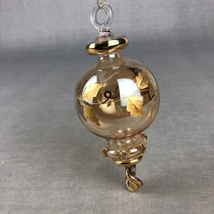 Champagner Gold Glas Weihnachtsschmuck Endstück handbemalt Traube Efeu groß 6 Zoll - Bild 1 von 9