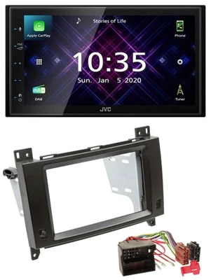 JVC DAB 2DIN MP3 Bluetooth USB Autoradio für Mercedes B- A-Klasse 04-12 schwarz - Bild 1 von 4