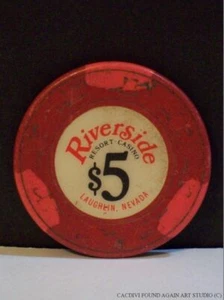 Ficha de casino $5 token de juego de colección Riverside Casino Laughlin dólar de Nevada - Imagen 1 de 3