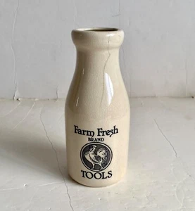 Vintage Farm Fresh Brand Tools Keramik Flasche Vase Huhn Hahn Hahn Henne - Bild 1 von 6