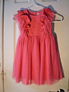 Cat & Jack Girls Orange Party Dress Cat & Jack 5T embroidery waist 22" - Picture 1 of 3