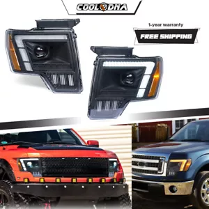 2PCS Full LED Projector Headlights Fit For Ford F150 F-150 2009-2014 Front Lamp - Foto 1 di 23