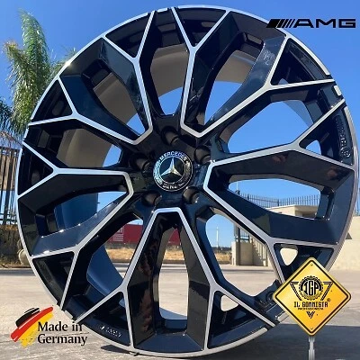 KIT CERCHI IN LEGA LEIPZIG DARK 9,5x21 5x112 PER MERCEDES CLASSE M R GLS GLE GLC - Imagen 1 de 3