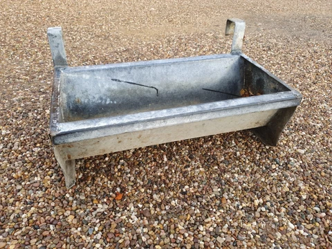Vintage Galvanise hanging Trough garden Planter Cover