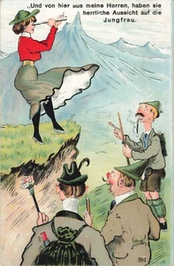 Cartolina CH Zurigo Svizzera Cari Amici meravigliosa veduta della giovane Fraulina B6 - Foto 1 di 2