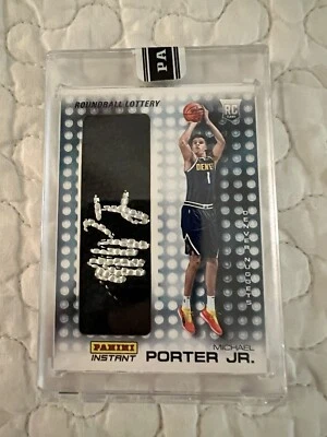 Michael Porter Jr Panini Instant Roundball Lottery Rookie Autograph /14 - Image 1 of 4