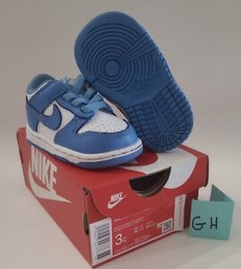 Nike Dunk Low (TDE) Sneakers 2020 Size 2C Baby /Toddler CW1589103 Blue White GH