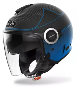 Helmet Jet Visor Long Visor Sun Airoh Helios Map Blue Size Ms - Picture 1 of 1