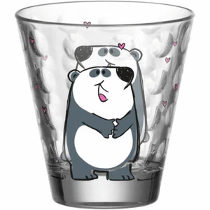 Leonardo children's mug Bambini Optic Panda, drinking cup, glass, colorful, 2... - Picture 1 of 3