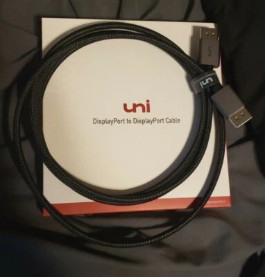 Uni DisplayPort to DisplayPort Cable 6ft 4k 60Hz - Image 1 of 3