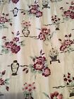 50s Vintage Curtain Panel Fabric Italian Vases Urns Pink Red Roses Flower Kitsch