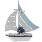 Vintage Wooden Sailboat Miniature Model Ship Nautical Decor Coastal Sailing A