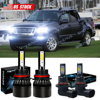 For Ford Explorer Sport Trac 2001-2005 Front LED Headlight + Fog Light Bulbs Kit - Image 1 of 4