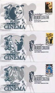 #4336-40 Vintage Black Cinema set of 5 Therome cachet First Day covers - Picture 1 of 2